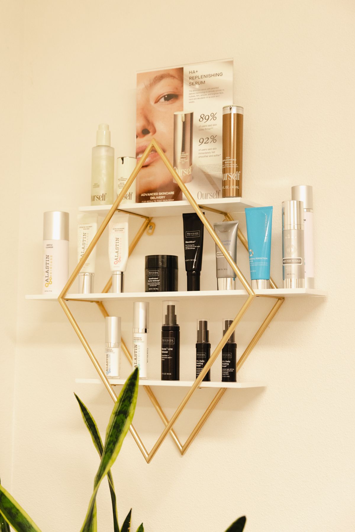 Skincare retail shelf